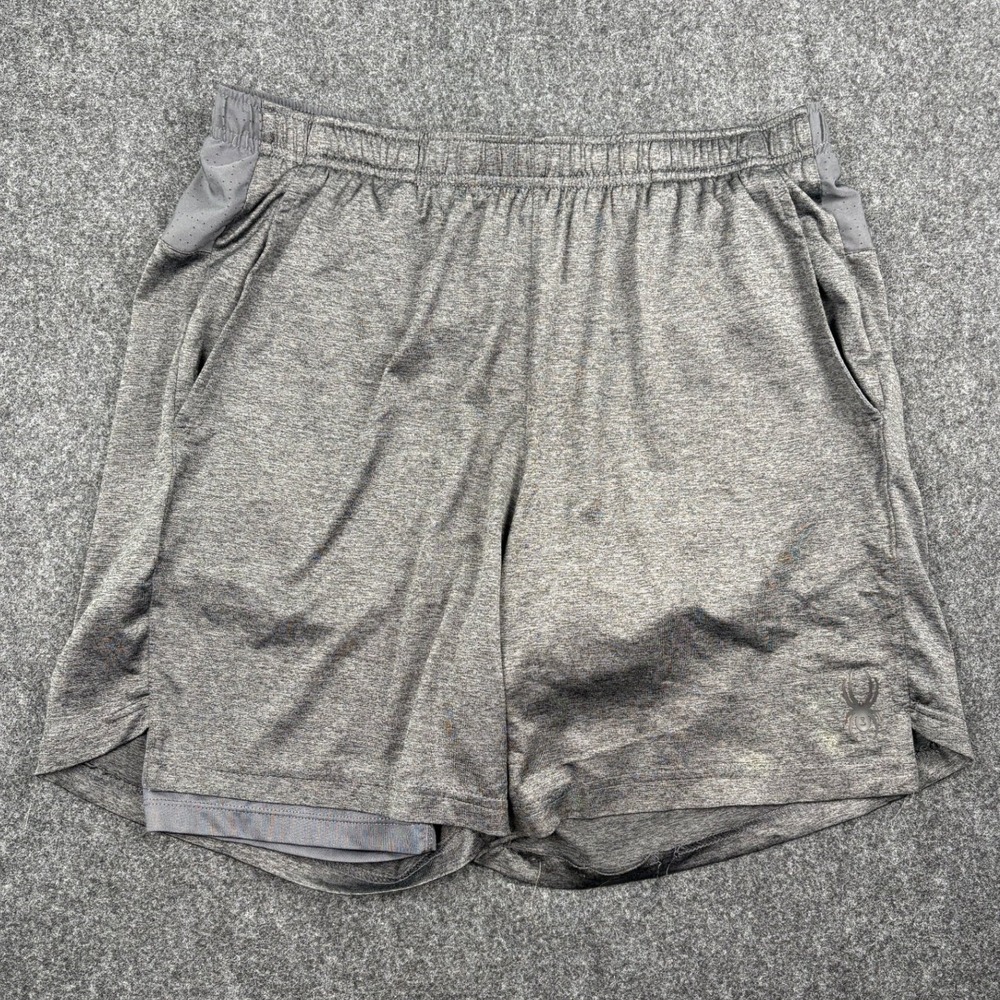 Spyder Active ProWeb Mens Gray 2-in-1 Athletic Running Shorts Medium SPM539U